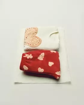 флисовая пижама heart biscuit ZARA, красный