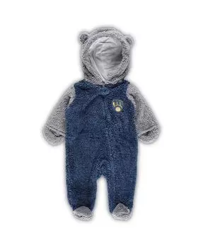 Флисовая пижама Тедди с молнией во всю длину для новорожденных Outerstuff, синий