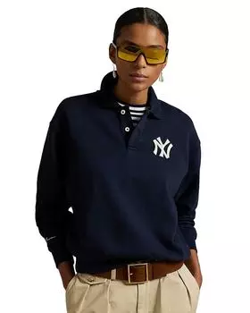 Флисовая поло-рубашка Yankees Ralph Lauren, синий