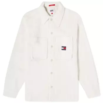 Флисовая рубашка Tommy Jeans из шерпы, белый