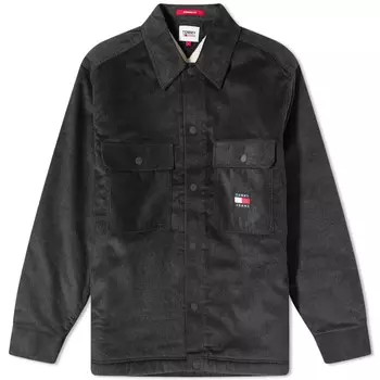 Флисовая рубашка Tommy Jeans из шерпы, черный