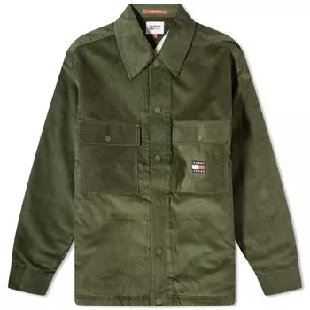 Флисовая рубашка Tommy Jeans из шерпы, зеленый