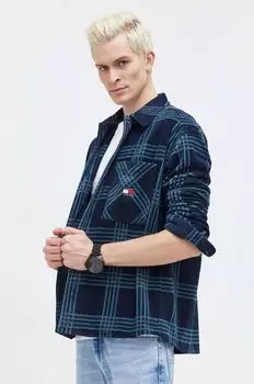 Флисовая рубашка Tommy Jeans, темно-синий