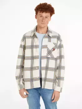 Флисовая рубашка Tommy Jeans "TJM CHECK POLAR FLEECE OVERSHIRT", в клетку, цвет Alchemy Check