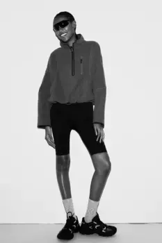 Флисовая спортивная рубашка drymove на молнии H&M, серый
