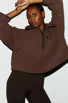 Флисовая спортивная рубашка drymove на молнии H&M, коричневый