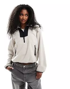 Флисовая толстовка Columbia Sequoia Grove бежевого и черного цвета с застежкой-молнией на половину длины