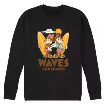 Флисовая толстовка для мужчин с Микки и Минни в волнах и очках Disney, черный