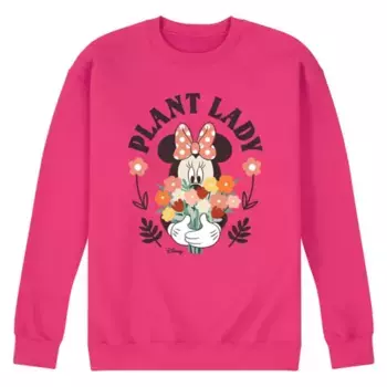 Флисовая толстовка для мужчин с принтом Минни Маус и растениями Disney, пурпурный