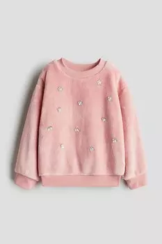 Флисовая толстовка H&M, розовый