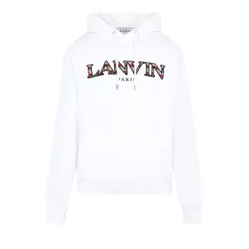 Флисовая толстовка Lanvin Eusebio, цвет Оптический белый/зеленый