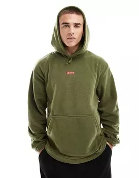 Флисовая толстовка Levi's цвета хаки с логотипом в центре