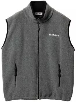 Флисовая толстовка Miu Miu, серый
