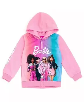 Флисовая толстовка на молнии для девочек Barbie, розовый