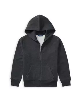 Флисовая толстовка на молнии для мальчиков - Большой ребенок Ralph Lauren, цвет Gray