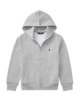 Флисовая толстовка на молнии для мальчиков - Большой ребенок Ralph Lauren, цвет Gray