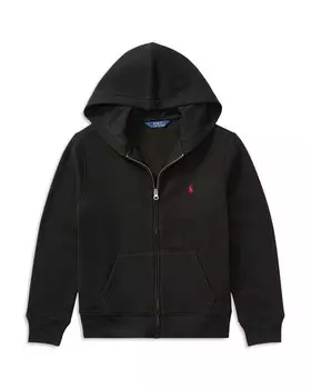 Флисовая толстовка на молнии для мальчиков - Большой ребенок Ralph Lauren, цвет Black