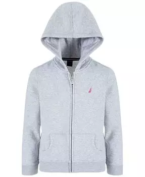 Флисовая толстовка на молнии для маленьких девочек Nautica, серый
