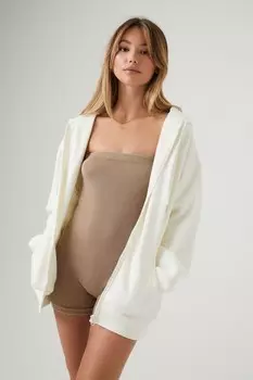 Флисовая толстовка на молнии Forever 21, кремовый