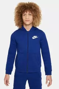 Флисовая толстовка на молнии с галочкой Nike, синий