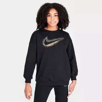 Флисовая толстовка оверсайз Nike Sportswear Icon для девочек, черный