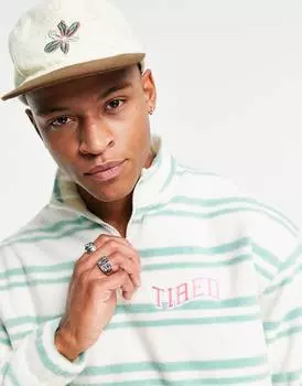 Флисовая толстовка оверсайз с молнией до половины ASOS DESIGN и полосками по всей поверхности