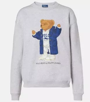 Флисовая толстовка Polo Bear из хлопковой смеси Polo Ralph Lauren, Heather Grey