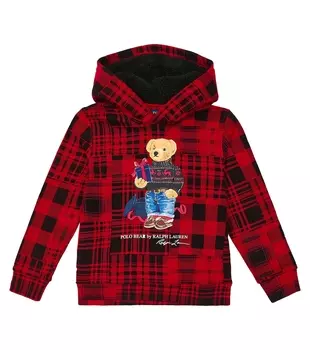 Флисовая толстовка polo bear в клетку Polo Ralph Lauren Kids, мультиколор