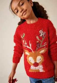 Флисовая толстовка Reindeer Christmas. Next, красный
