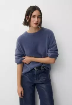 Флисовая толстовка Round Neck PULL&BEAR, синий