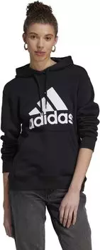 Флисовая толстовка с большим логотипом Essentials adidas, цвет Black/White