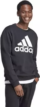 Флисовая толстовка с большим логотипом Essentials adidas, черный