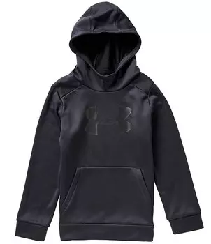 Флисовая толстовка с длинными рукавами и большим логотипом Under Armour Big Boys 8–20 UA Armor, черный