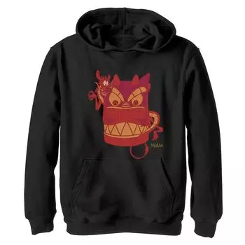 Флисовая толстовка с капюшоном Disney Mulan Mushu Red Stone Dragon Pose для мальчиков 8–20 лет Licensed Character