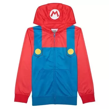Флисовая толстовка с капюшоном для косплея Nintendo Super Mario Bros. для мальчиков 8–20 лет Licensed Character, цвет Mario