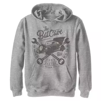 Флисовая толстовка с капюшоном и текстовым плакатом DC Comics The Bat Cave Circle для мальчиков 8–20 лет Licensed Character