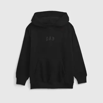 Флисовая толстовка с капюшоном и вышитым мини-логотипом Gap, черный