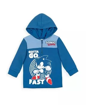Флисовая толстовка с капюшоном на молнии до половины для мальчиков для малышей Sega, синий
