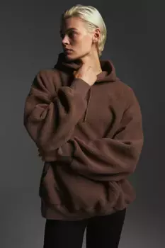 Флисовая толстовка с капюшоном от drymove H&M, коричневый