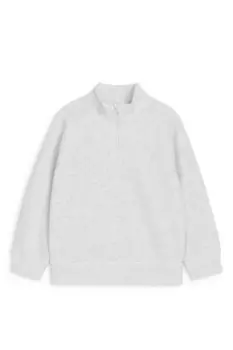 Флисовая толстовка с короткой молнией Arket, серый