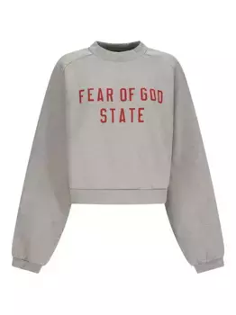 Флисовая толстовка с круглым вырезом FEAR OF GOD ESSENTIALS, серый