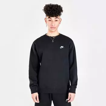Флисовая толстовка с круглым вырезом Nike Sportswear Club, черный