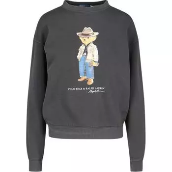Флисовая толстовка с круглым вырезом Polo Bear Polo Ralph Lauren, Pebble Black