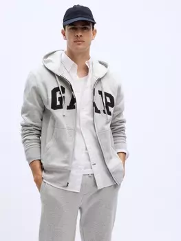 Флисовая толстовка с логотипом Gap, серый