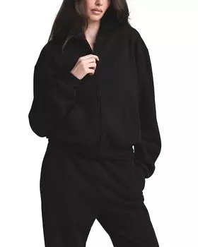 Флисовая толстовка с молнией Cotton Fleece Full Zip Hoodie SKIMS, черный