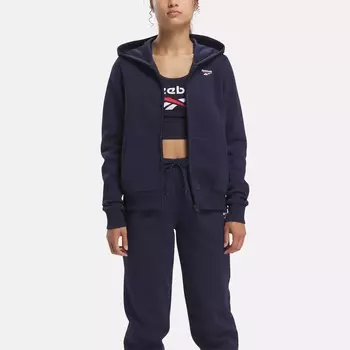 Флисовая толстовка с молнией во всю длину Reebok Identity Small Logo, цвет Vector Navy