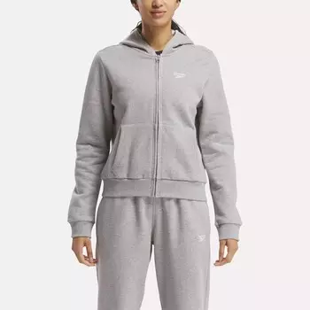 Флисовая толстовка с молнией во всю длину Identity Small Logo Reebok, серый/белый