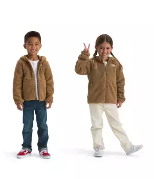 Флисовая толстовка с молнией во всю длину The North Face Little Kids Campshire, цвет Utility Brown
