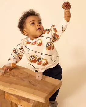 Флисовая толстовка с принтом для ребенка Petit Bateau, мультиколор