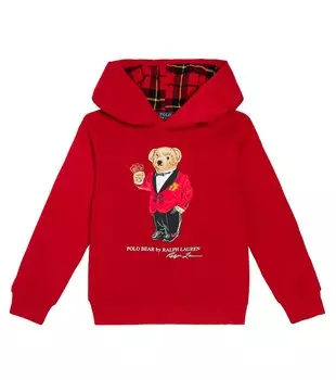 Флисовая толстовка с принтом polo bear Polo Ralph Lauren Kids, красный